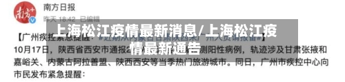 上海松江疫情最新消息/上海松江疫情最新通告