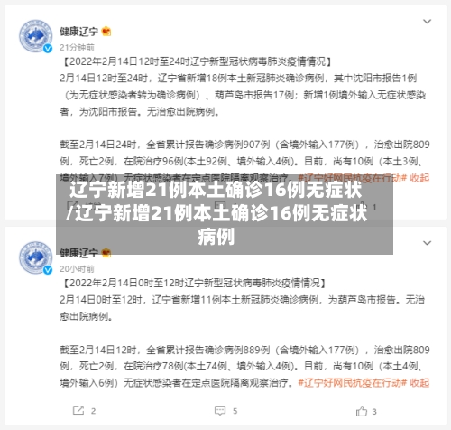 辽宁新增21例本土确诊16例无症状/辽宁新增21例本土确诊16例无症状病例