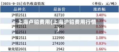 上海卢铅费用(上海沪铅费用行情)