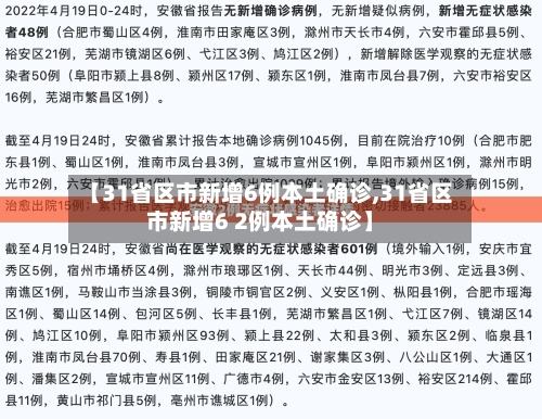 【31省区市新增6例本土确诊,31省区市新增6 2例本土确诊】-第2张图片