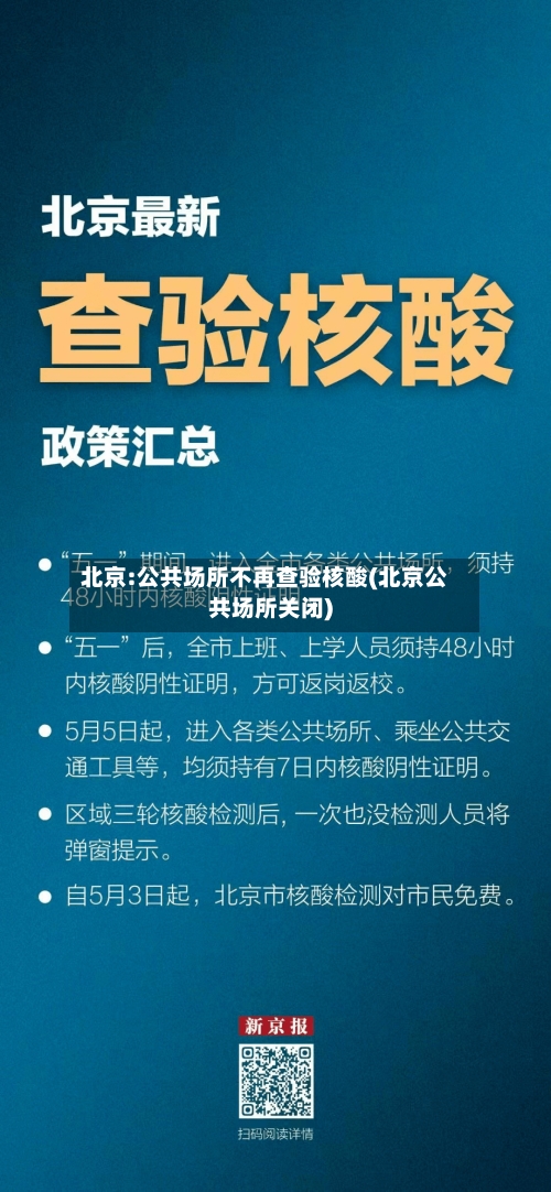 北京:公共场所不再查验核酸(北京公共场所关闭)