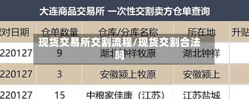 现货交易所交割流程/现货交割合法吗