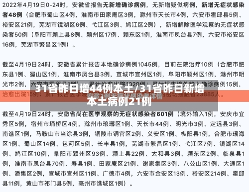 31省昨日增44例本土/31省昨日新增本土病例21例-第2张图片