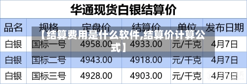 【结算费用是什么软件,结算价计算公式】-第2张图片