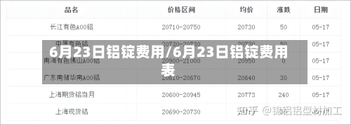 6月23日铝锭费用/6月23日铝锭费用表-第2张图片