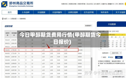 今日甲醇期货费用行情(甲醇期货今日报价)