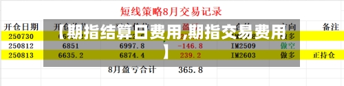 【期指结算日费用,期指交易费用】