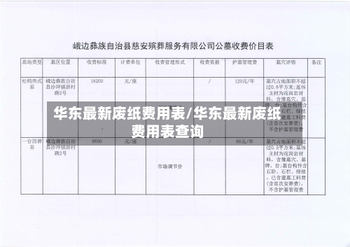 华东最新废纸费用表/华东最新废纸费用表查询