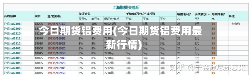 今日期货铝费用(今日期货铝费用最新行情)-第3张图片